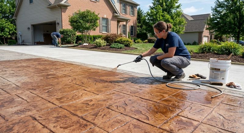 Concrete Driveway Refinishing in Dallas, TX