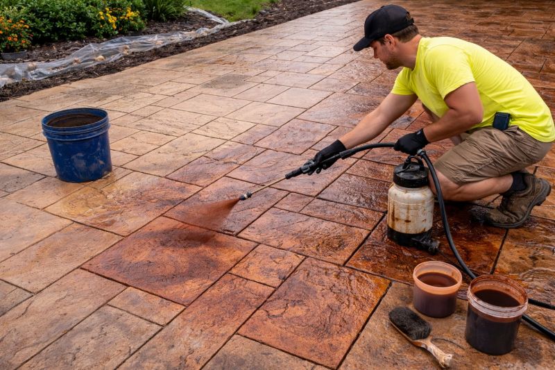 Concrete Patio Staining in Corpus Christi, TX