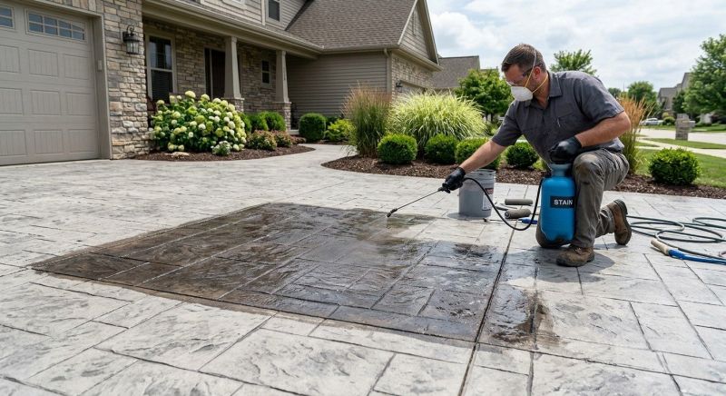 Driveway Concrete Staining in Corpus Christi, TX